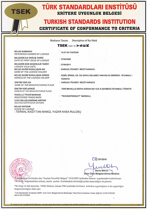 Karatex Sertifikalar